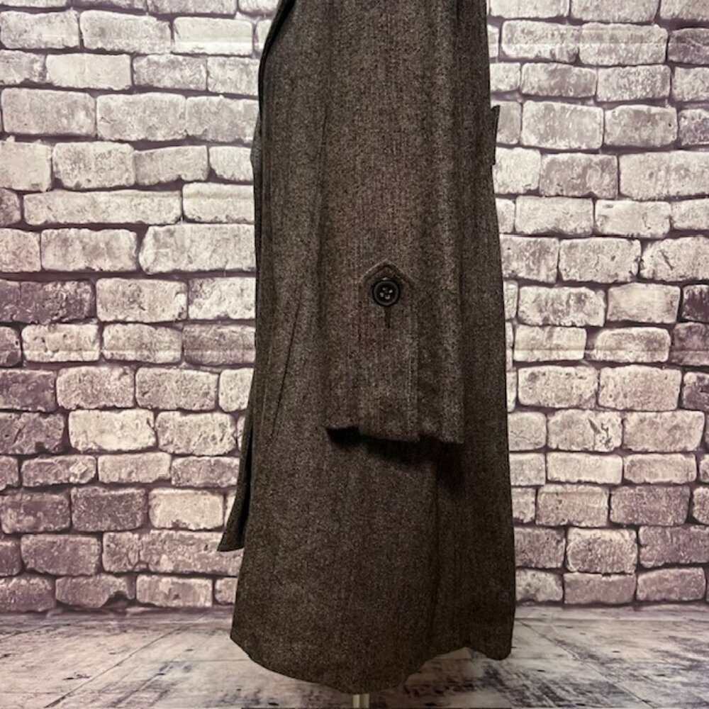 CAbi Black & Gray Tweed Long Sleeve Coat Size 14 - Picture 4 of 8